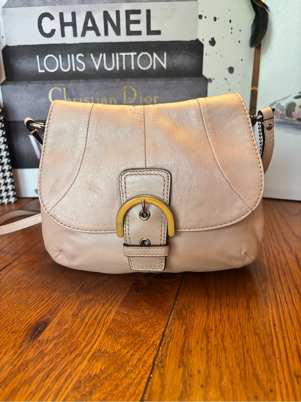 Vintage Y2K Coach Soho Blush Pink Leather Flap Crossbody F45664